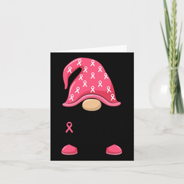 Fighter Gnome - Bröstcancer Awareness Gnome Kostym Kort (Framsida)