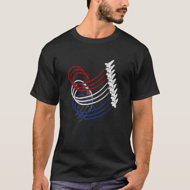 Fighter Jet Airplane American Usa Patriotic 4Th Of T Shirt (Framsida)