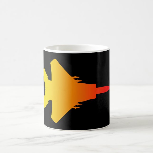 Fighter Jet Black Red/Gult White Coffee Mugg (Center)