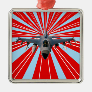 Fighter Jet Julgransprydnad Metall
