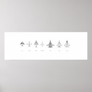 Fighter-konturer i F-serien Poster