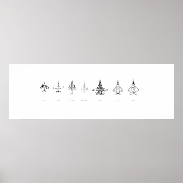 Fighter-konturer i F-serien Poster (Framsidan)