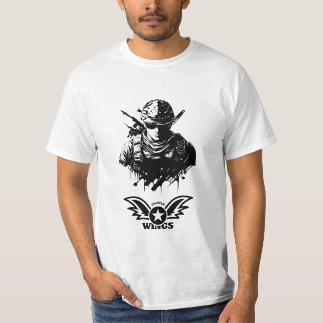 Fighter Logo T-Shirt för män | Gym & Strength Styl (Framsida)