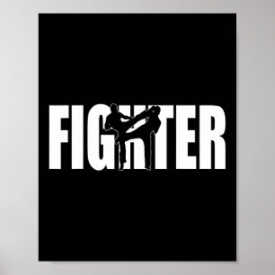Fighter Mma Kickboxning Muay Thai Mixed Martial Ar Poster