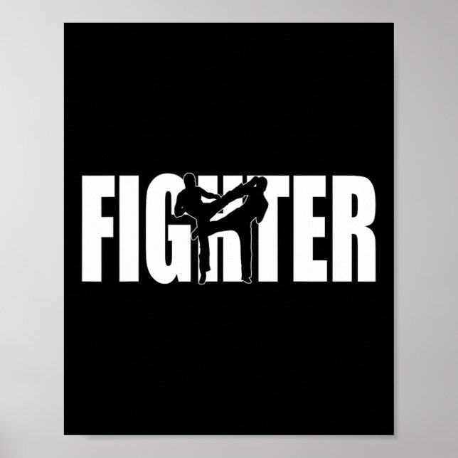 Fighter Mma Kickboxning Muay Thai Mixed Martial Ar Poster (Framsidan)