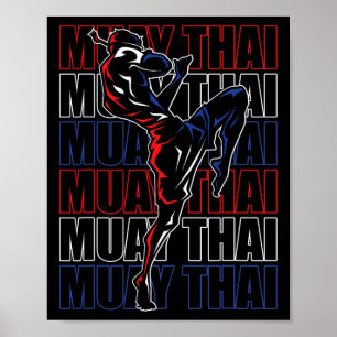 Fighter Muay Thai Sporten Kampsport MMA Thailand Poster