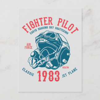 Fighter Pilot Classic Jet Flygplan Vykort