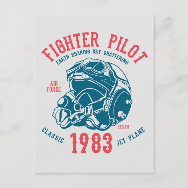 Fighter Pilot Classic Jet Flygplan Vykort (Framsida)