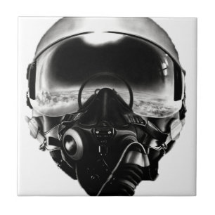 Fighter Pilot Helmet Kakelplatta