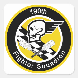 Fighter Squadron 190 Fyrkantigt Klistermärke