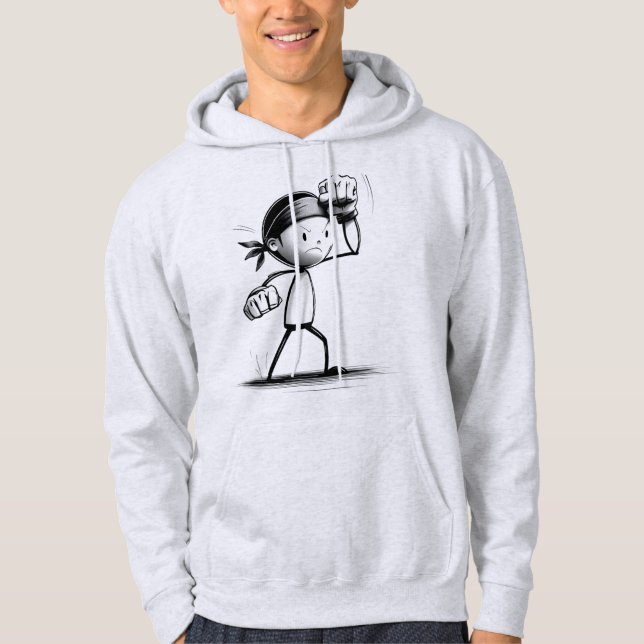 Fighter Stickman Hoodie (Framsida)