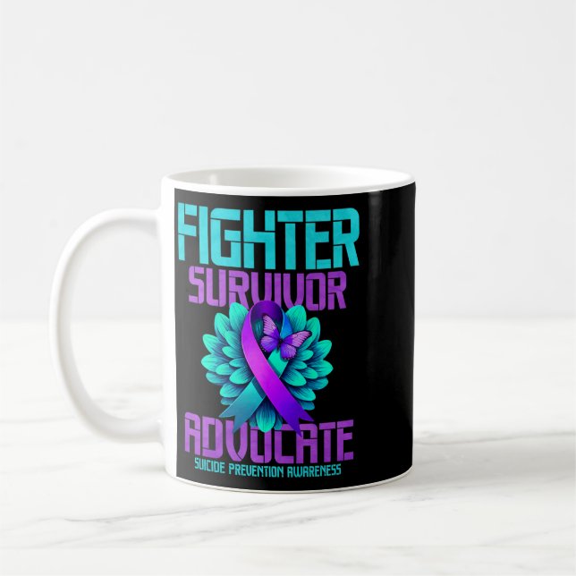 Fighter Survivor Advocate Premium Kaffemugg (Vänster)