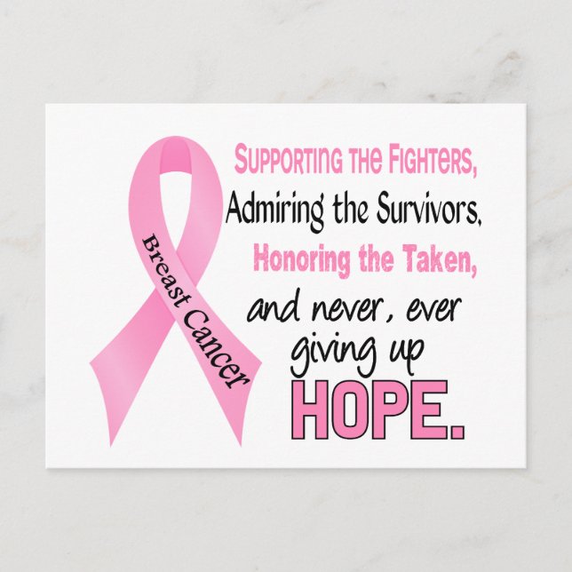 Fighters Survivors Taken Rosa Ribbon Breast Cancer Vykort (Framsida)