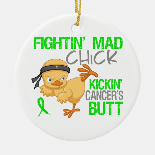 Fightin Chick General Lymphoma Julgransprydnad Keramik (Framsidan)