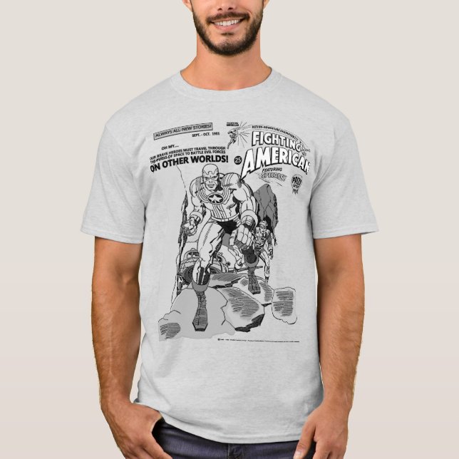  'Fighting American' Action Comic T-Shirt (Framsida)
