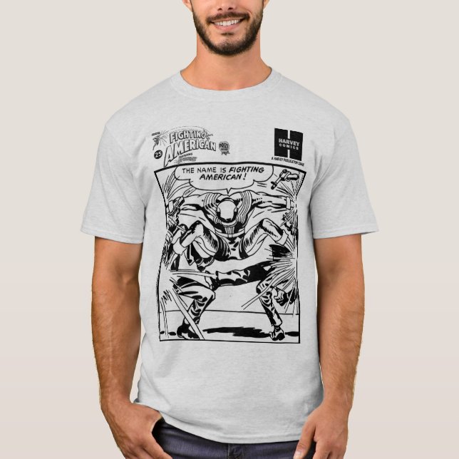 Fighting American Action Panel T-Shirt  (Framsida)
