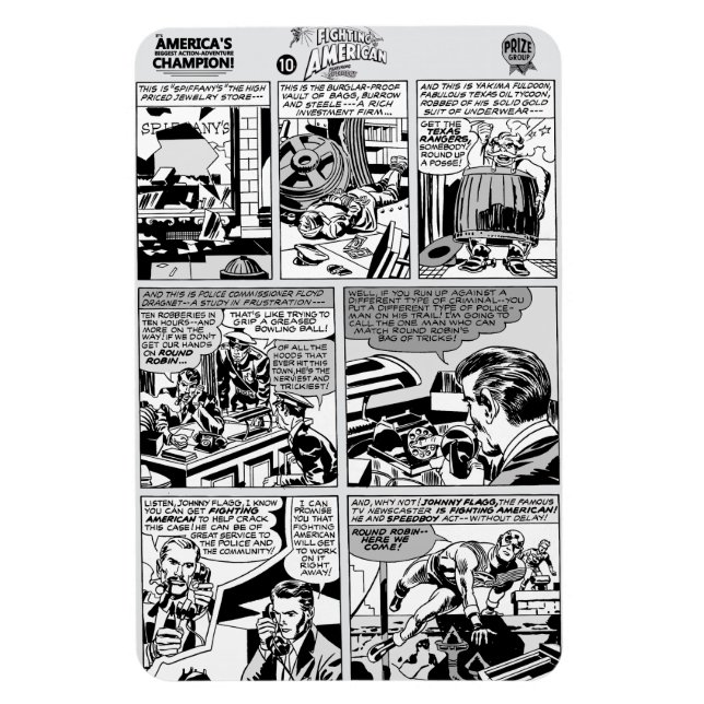 'Fighting American' Action Strip Magnet (Vertikal)