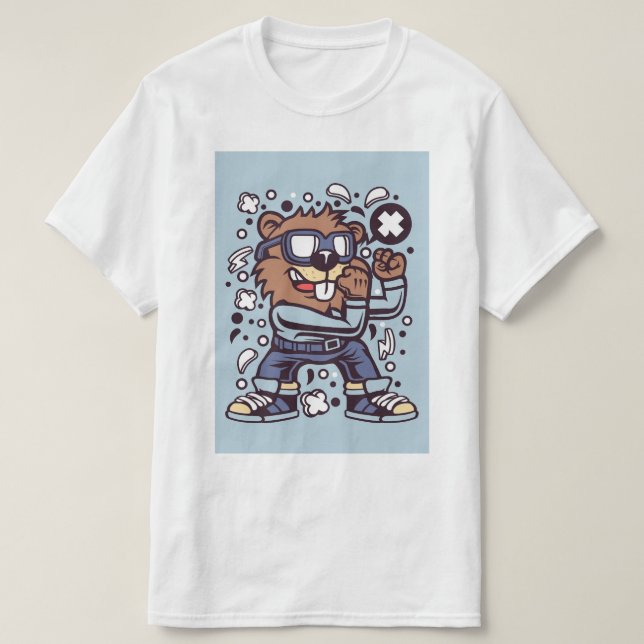 Fighting Beaver T Shirt (Design framsida)