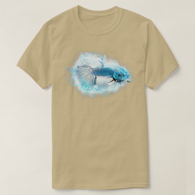 Fighting Fish Halfmoon Betta splendens 2 T Shirt (Design framsida)