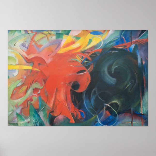 Fighting Forms (1914) av Franz Marc Poster (Framsidan)