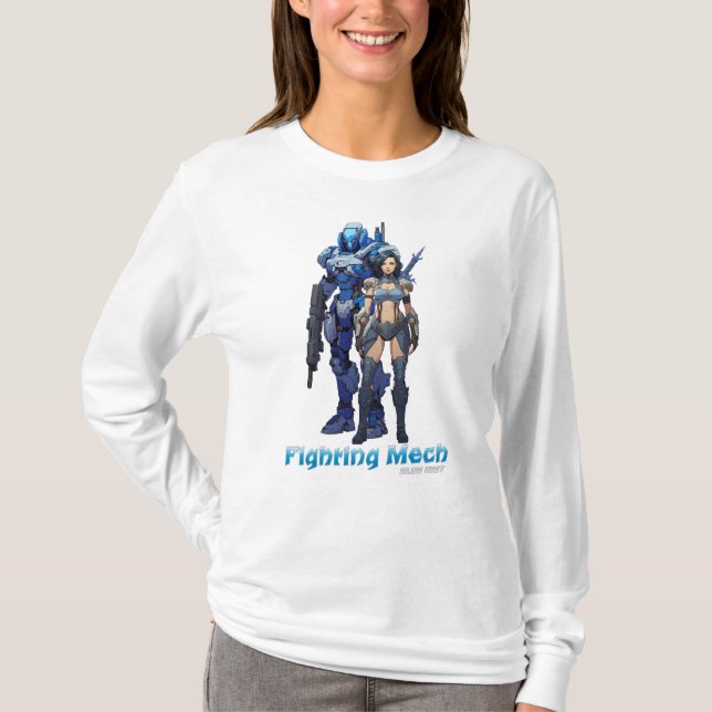Fighting Mech (blå enhet) T Shirt (Framsida)