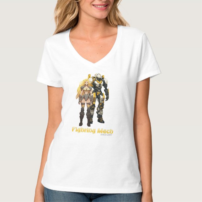 Fighting Mech (enheten Guld) T Shirt (Framsida)