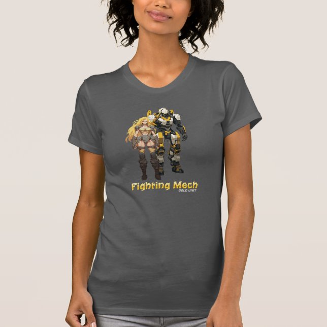 Fighting Mech (enheten Guld) T Shirt (Framsida)