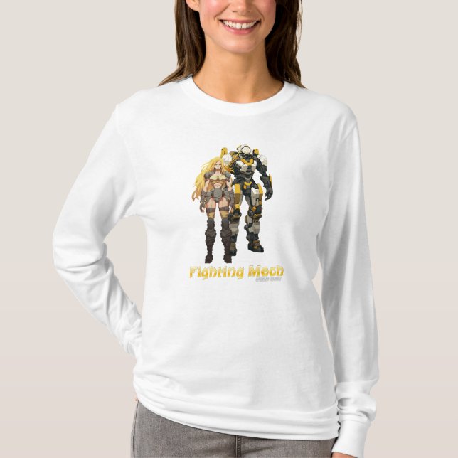 Fighting Mech (enheten Guld) T Shirt (Framsida)