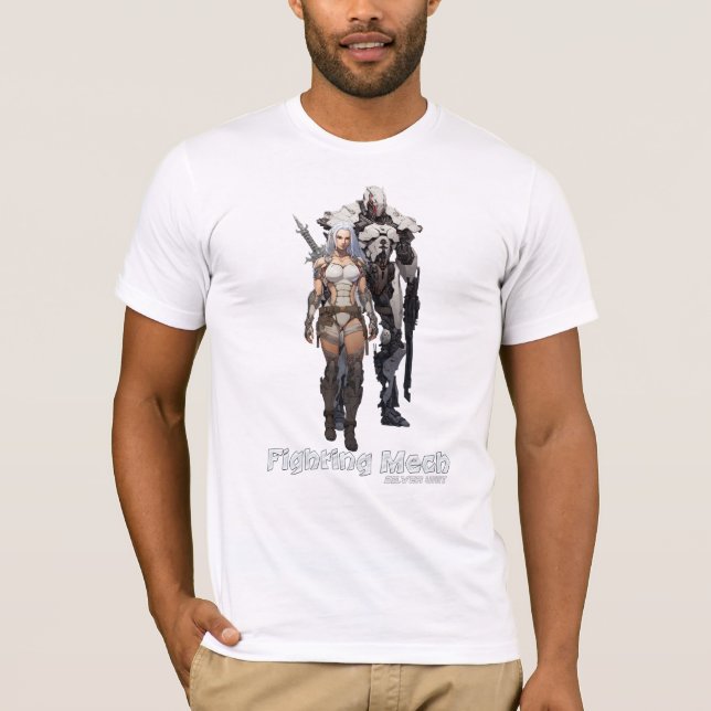 Fighting Mech (enheten Silver) T Shirt (Framsida)