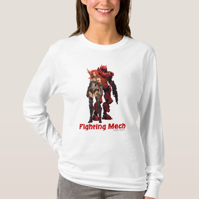 Fighting Mech (Röda enheten) T Shirt (Framsida)