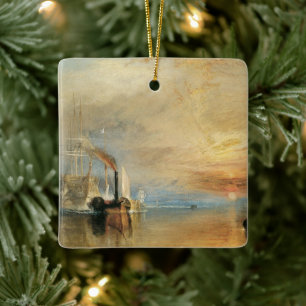 Fighting Temeraire av Joseph Turner, Maritim konst Julgransprydnad Keramik