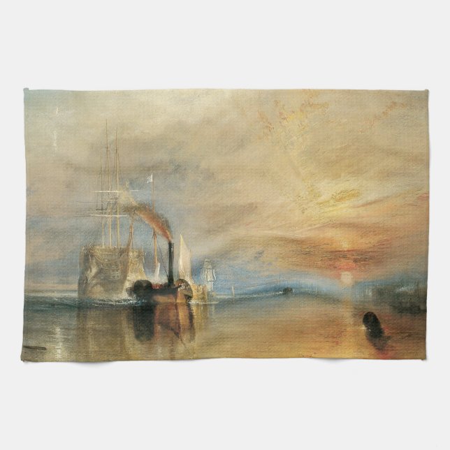 Fighting Temeraire av Joseph Turner, Maritim konst Kökshandduk (Horisontell)