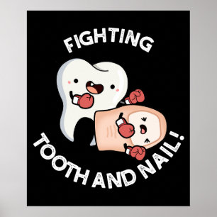 Fighting Toth and Nagel Funny Boxing Puns Mörk BG Poster