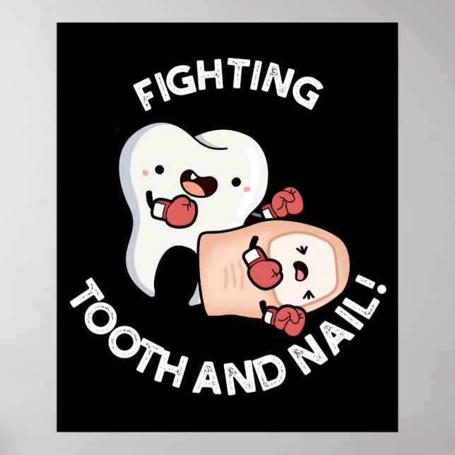 Fighting Toth and Nagel Funny Boxing Puns Mörk BG Poster (Framsidan)