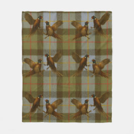 Fightingstrudsfasaner på tweed / tartan bakgrund fleecefilt