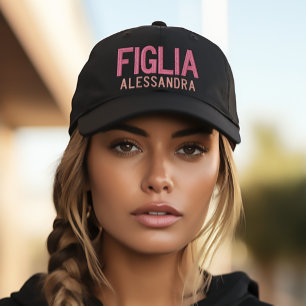Figlia Cap Personlig Italienska dotter Gift Broderad Keps