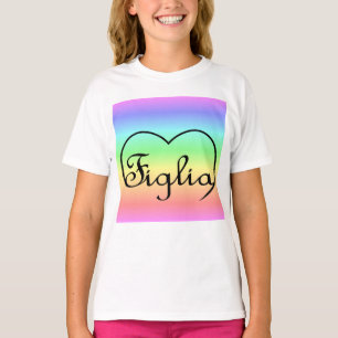 Figlia Daughitaliansk regnbåge T Shirt
