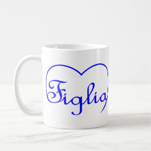 Figlia Daughitalienblått hjärta Kaffemugg