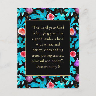 Figs Loved Land Deuteronomy 8 Bible Verse Vykort