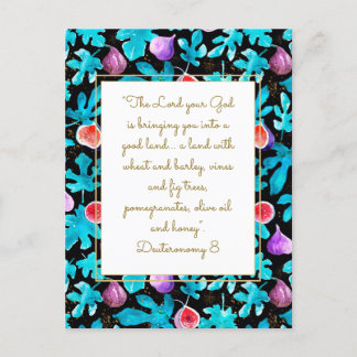Figs Loved Land Deuteronomy 8 Bible Verse Vykort