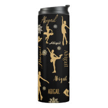 ’Figue Skating’ golden personlig silhouttes Mugg