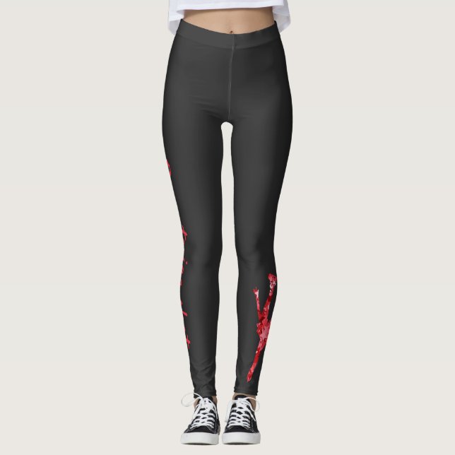 Figue skating leggings - red star arabesque (Framsida)