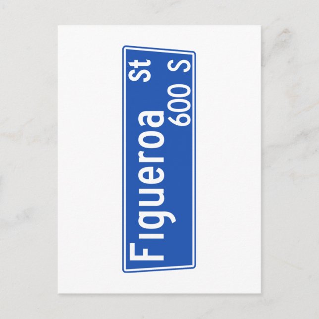 Figueroa Street, Los Angeles, CA Street Sign Vykort (Framsida)