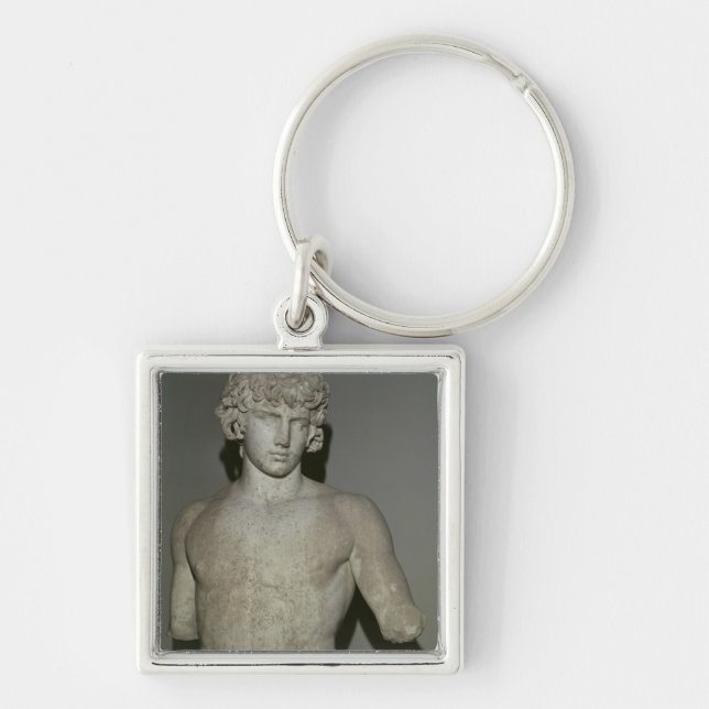 Figur av Antinous, efter ANNONS 130 Fyrkantig Silverfärgad Nyckelring (Framsidan)