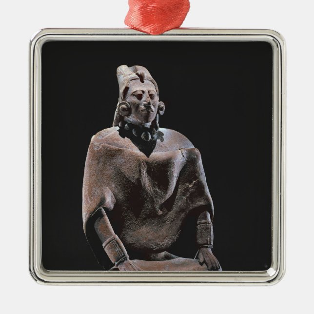 Figur av den mayan placerade kungen, från julgransprydnad metall (Framsidan)