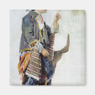 Figur av en flicka i turkisk dräkt, 19th magnet