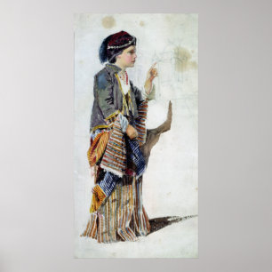 Figur av en flicka i turkisk dräkt, 19th poster