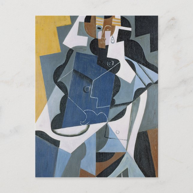 Figur av en kvinna, 1917 vykort (Framsida)