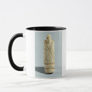 Figur av en skäggig man (elefantelfenben) mugg