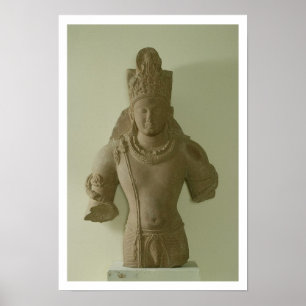 Figur av Lord Vishnu, Mathura (röd sandsten) Poster